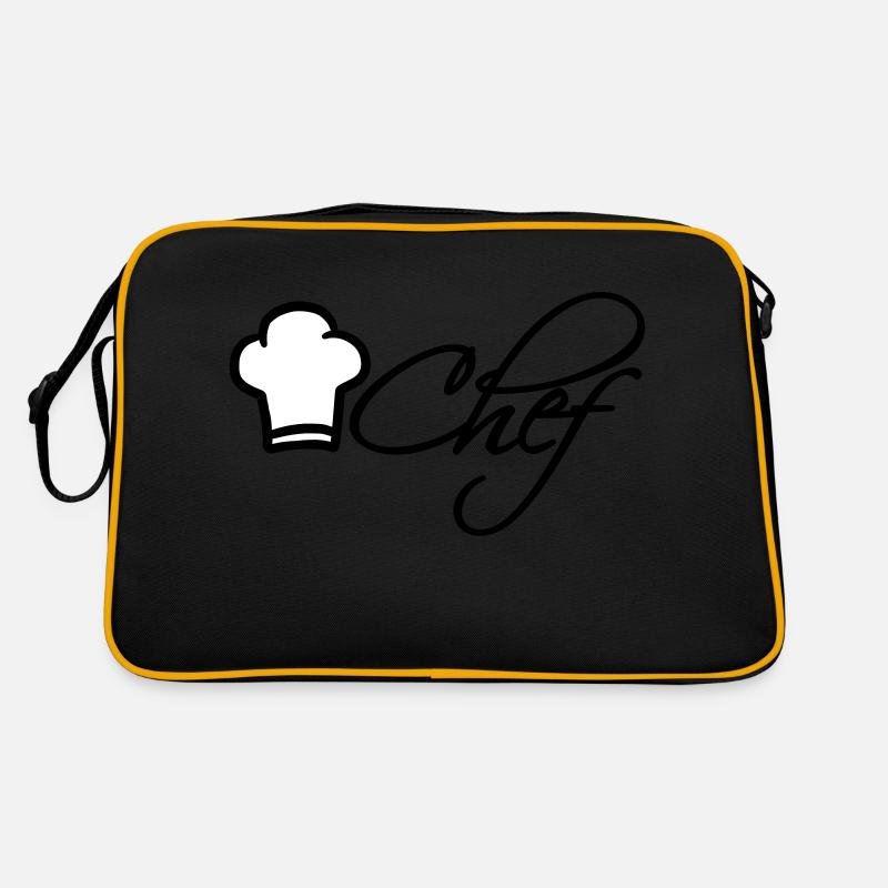 Chef Chef Cap Logo Chef étoilé - Sac Retro - noir/or