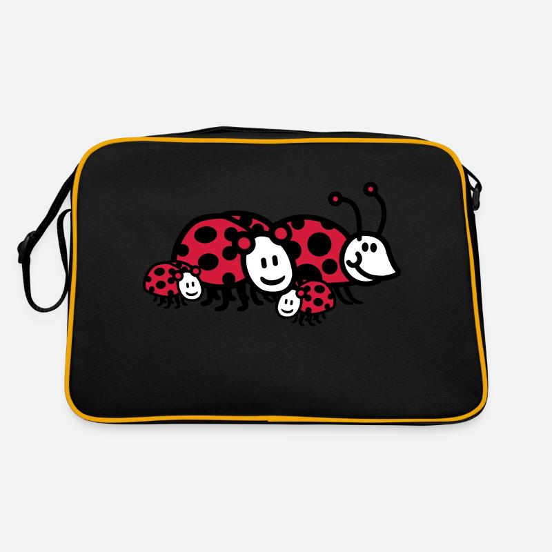 Marienkäfer Familie Papa Mama Eltern Kinder Retro Tasche