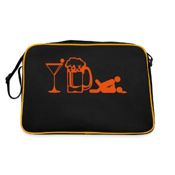 verre apero biere sexe position icone humour - Sac Retro - noir/or - Dos