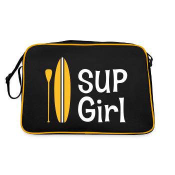 SUP GIRL avec SUP Board et Paddel - Sac Retro - noir/or - Dos
