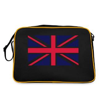 Großbritannien Flagge - Union Jack - Retro Tasche - Schwarz/Gold - Hinten