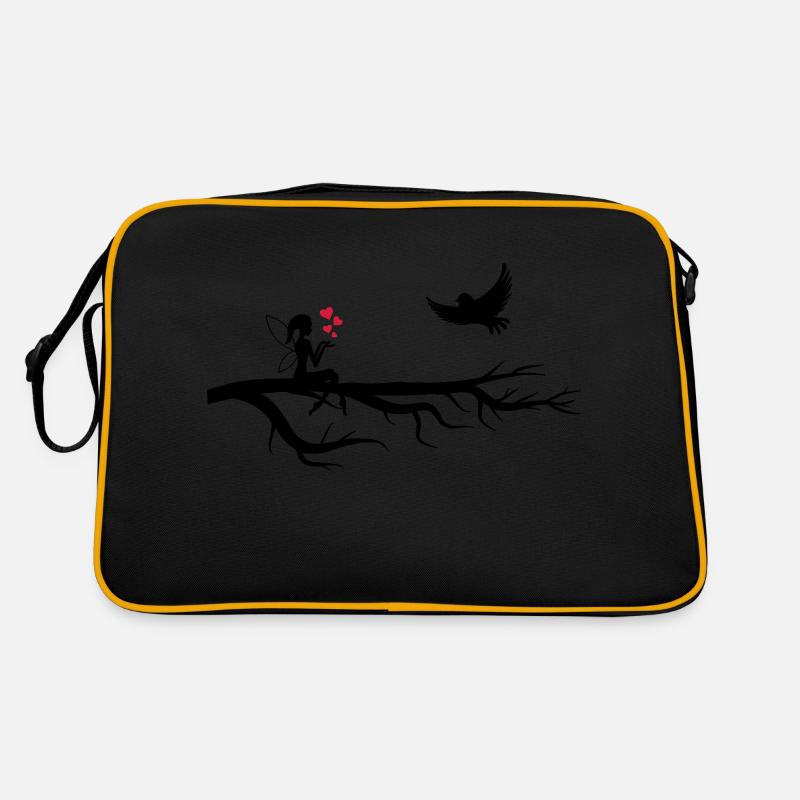 fee herzen vogel Retro Tasche