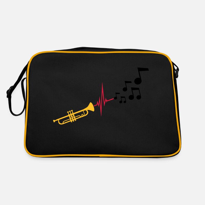 Noten Herzschlag Trompete Retro Tasche
