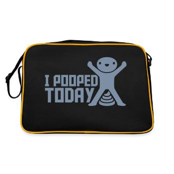 I pooped today quote - Retro Bag - black/gold - Back