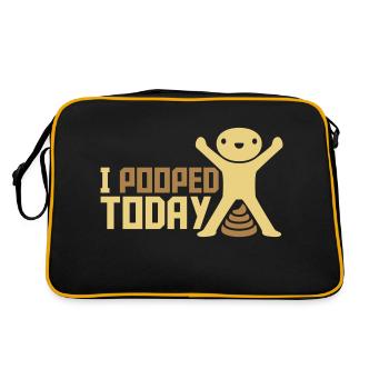 I pooped today quote - Retro Bag - black/gold - Back