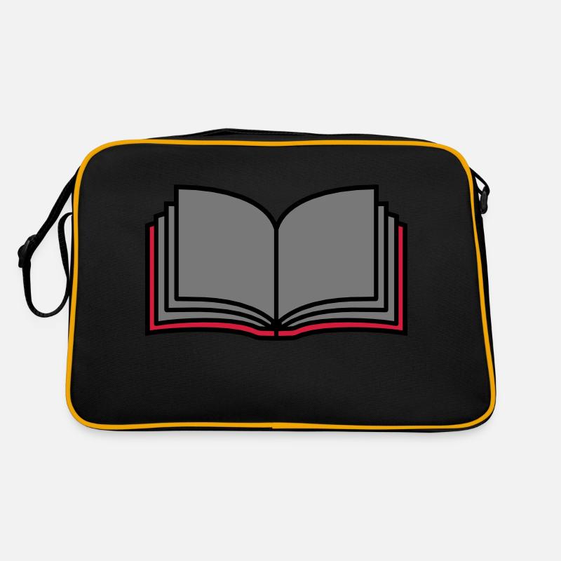 Schule offenes Buch Seiten Retro Tasche