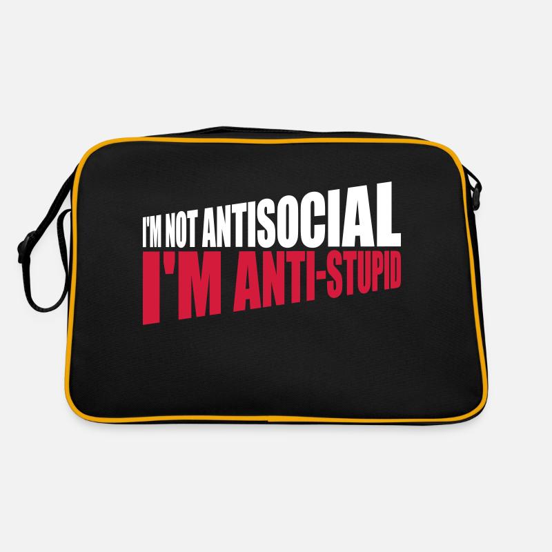 not antisocial anti stupid Retro Tasche