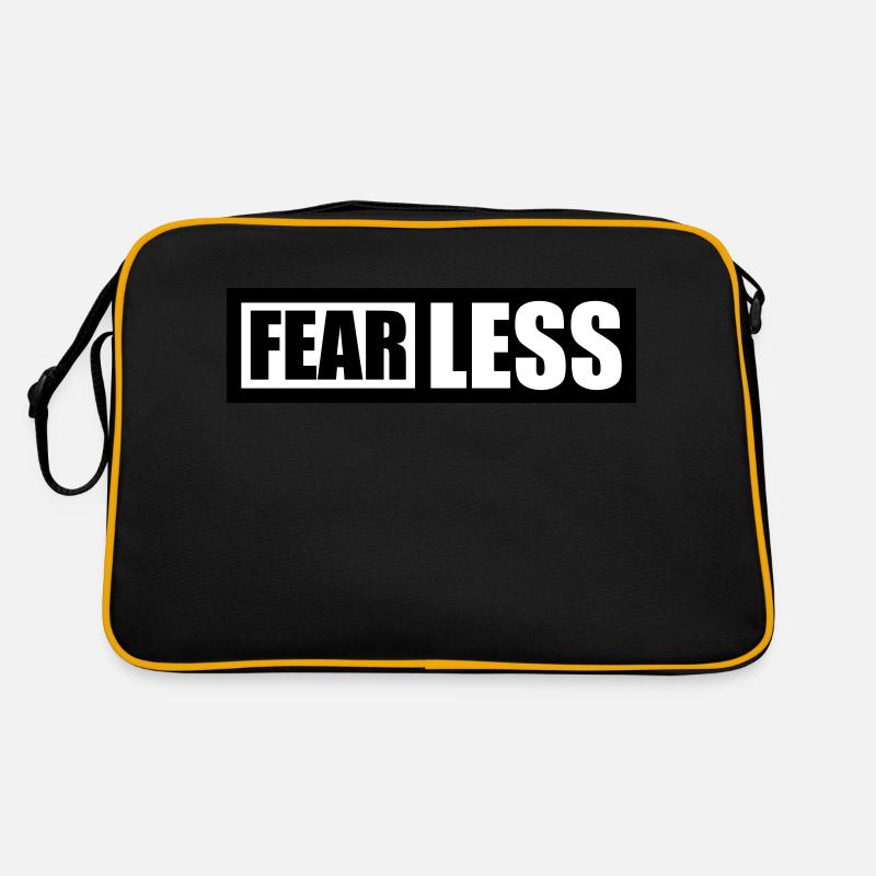 fearless Text Quote Design Retro Bag