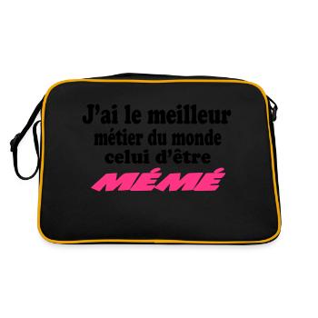 Ich habe den besten Job der Welt: Mémé - Retro Tasche - Schwarz/Gold - Hinten