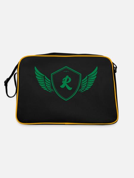wappen r - Retro Tasche - Schwarz/Gold - Hinten