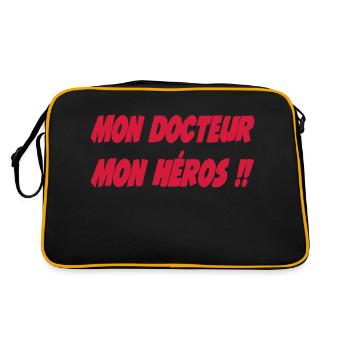 Mon DOCTEUR Mon heros !! - Sac Retro - noir/or - Dos
