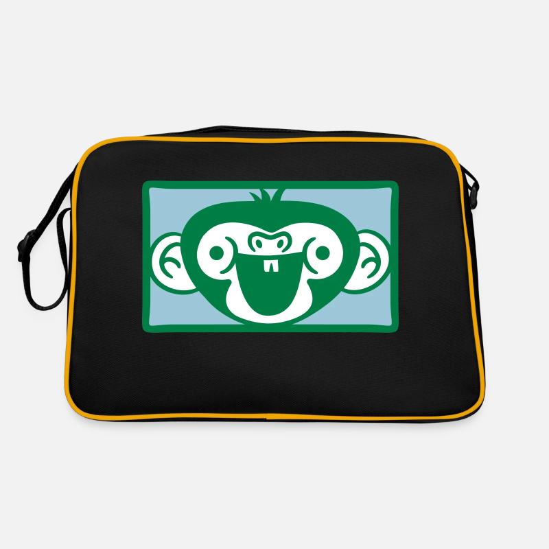 Funny Monkey Face Zoo Animal Symbol Chimpanzee Retro Bag