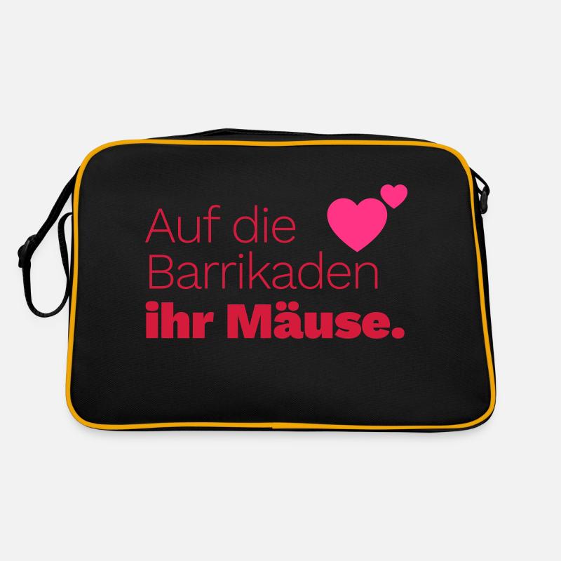 Auf die Barrikaden ihr Mäuse. Retro Tasche