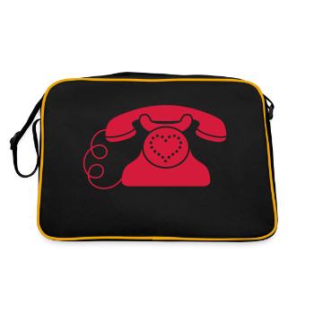 Herz-Telefon - Retro Tasche - Schwarz/Gold - Hinten