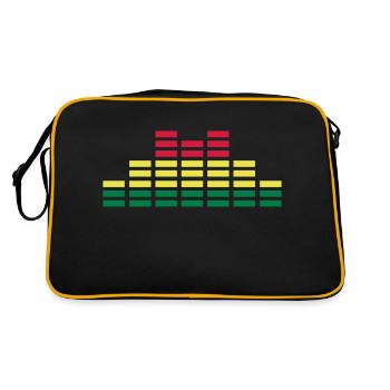 Musik Equalizer Audio Sound DJ - Retro Tasche - Schwarz/Gold - Hinten