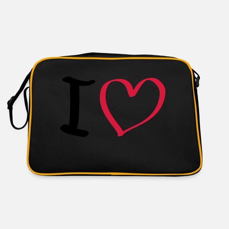 i love - Retro Tasche - Schwarz/Gold