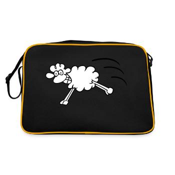 springendes Schaf - Retro Tasche - Schwarz/Gold - Hinten