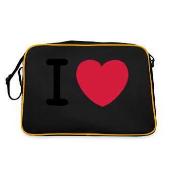 I love Original - Retro Tasche - Schwarz/Gold - Hinten