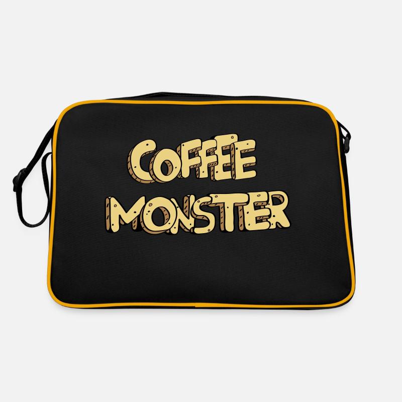 textcoffee_monster - Retro Tasche - Schwarz/Gold
