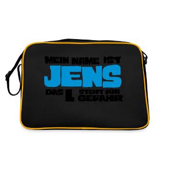 jens - Retro Tasche - Schwarz/Gold - Hinten