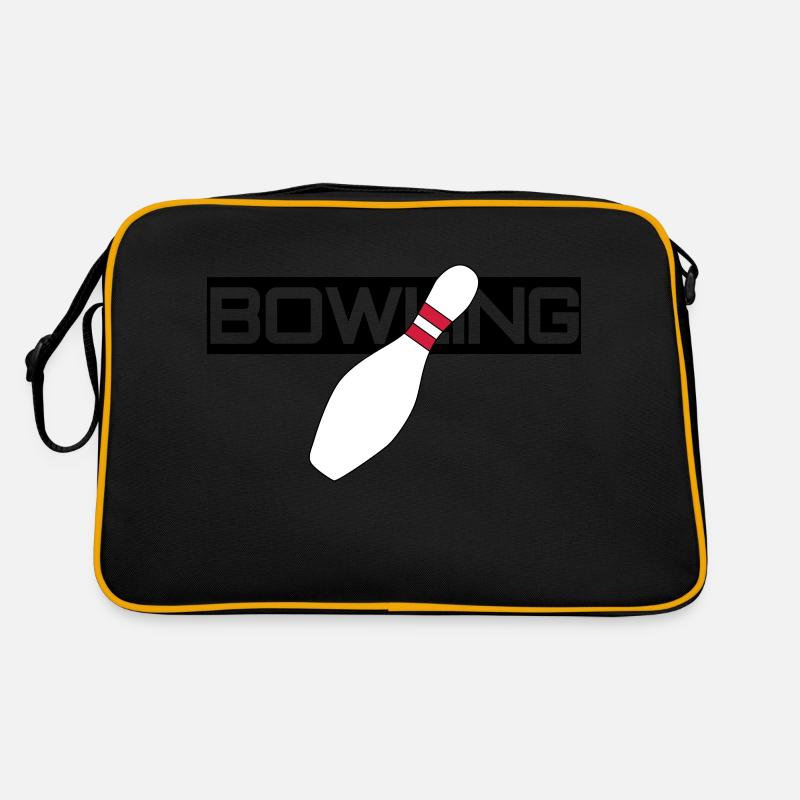 Bowling - Retro Tasche - Schwarz/Gold