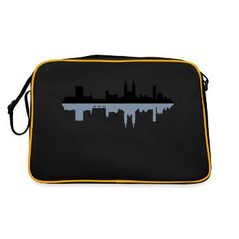 Skyline Basel - Retro Tasche - Schwarz/Gold - Hinten