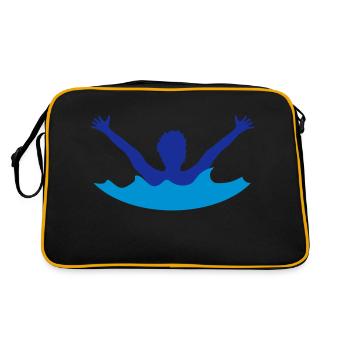 water drown help call shout emergency save w - Retro Bag - black/gold - Back