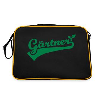 Gärtner - Retro Tasche - Schwarz/Gold - Hinten