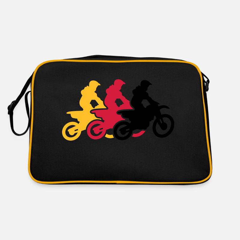 motocross - Retro Tasche - Schwarz/Gold