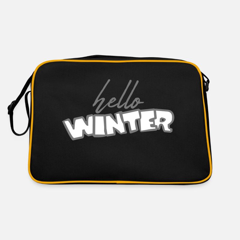 Hello winter saying Retro Bag