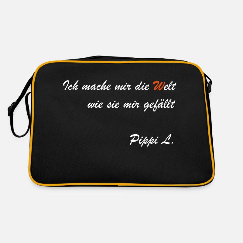 ich mache mir die welt - Retro Tasche - Schwarz/Gold