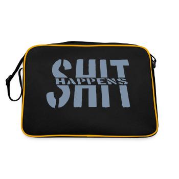 Shit happens humor motto - Retro Bag - black/gold - Back