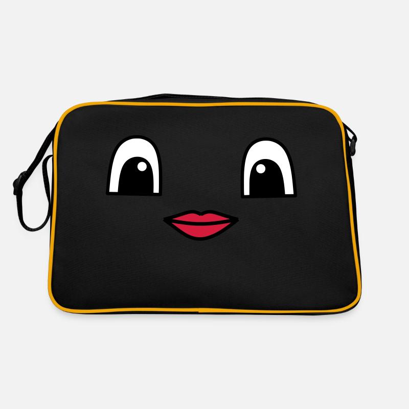 Cute face with red lips Retro Tasche