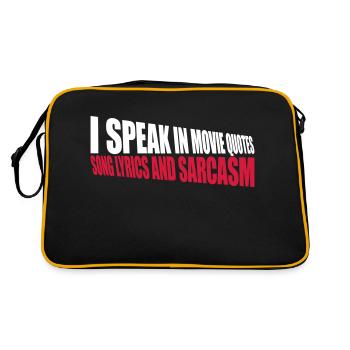 speak lyrics and sarcasm - Retro Bag - black/gold - Back