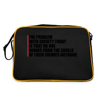 drinks from enemies skulls - Retro Bag - black/gold - Back