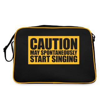 may spontaneously start singing - Retro Tasche - Schwarz/Gold - Hinten