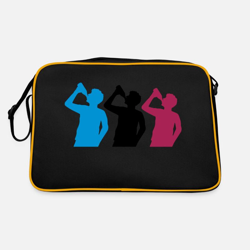 3 Freunde Bier trinken Retro Tasche