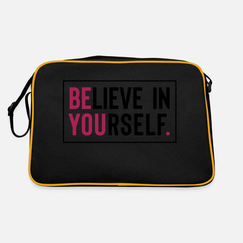 be you - Retro Tasche - Schwarz/Gold