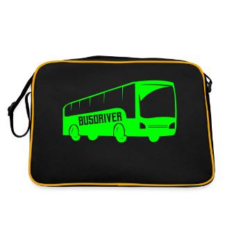 bus busfahren 1 - Retro Tasche - Schwarz/Gold - Hinten