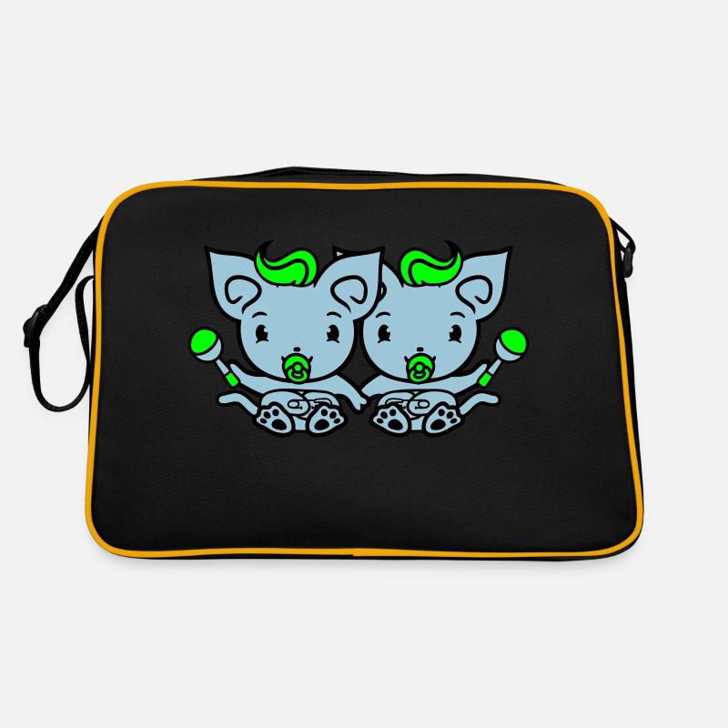 2 sucettes chats Deux petits frères et sœurs jumeaux Sac Retro