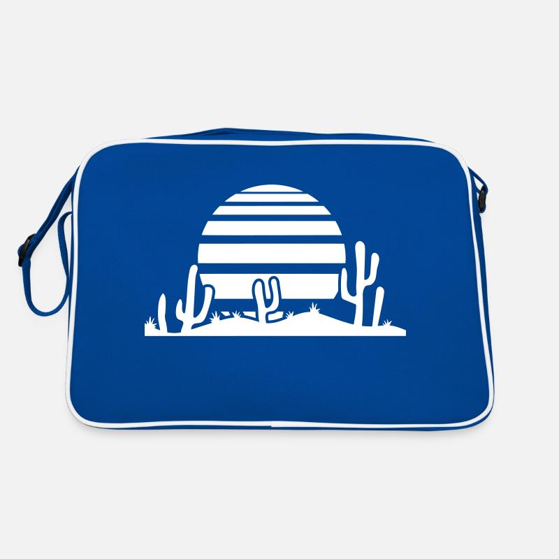 Cactus Desert Sunset Evening Night Cacti Retro Bag