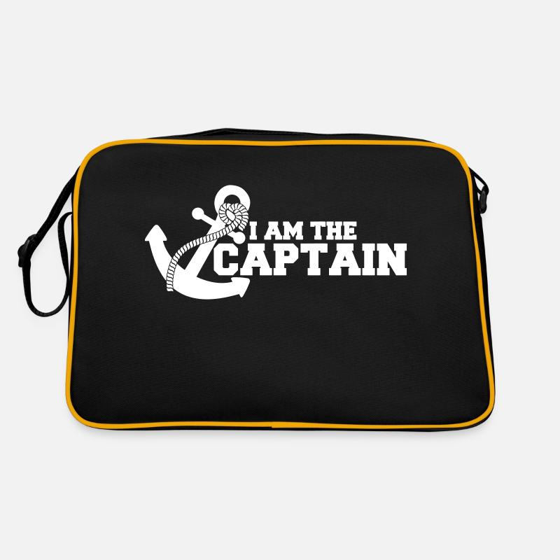 I Am The Captain Anchor Crew Saying Text Quote Logo Retro Bag