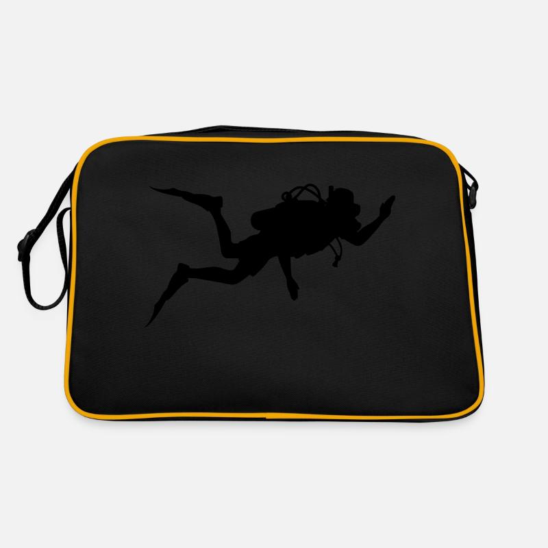 Happy diver - Retro Tasche - Schwarz/Gold