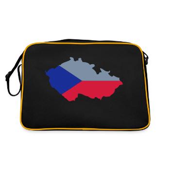 Czech Republic Shape - Retro Tasche - Schwarz/Gold - Hinten