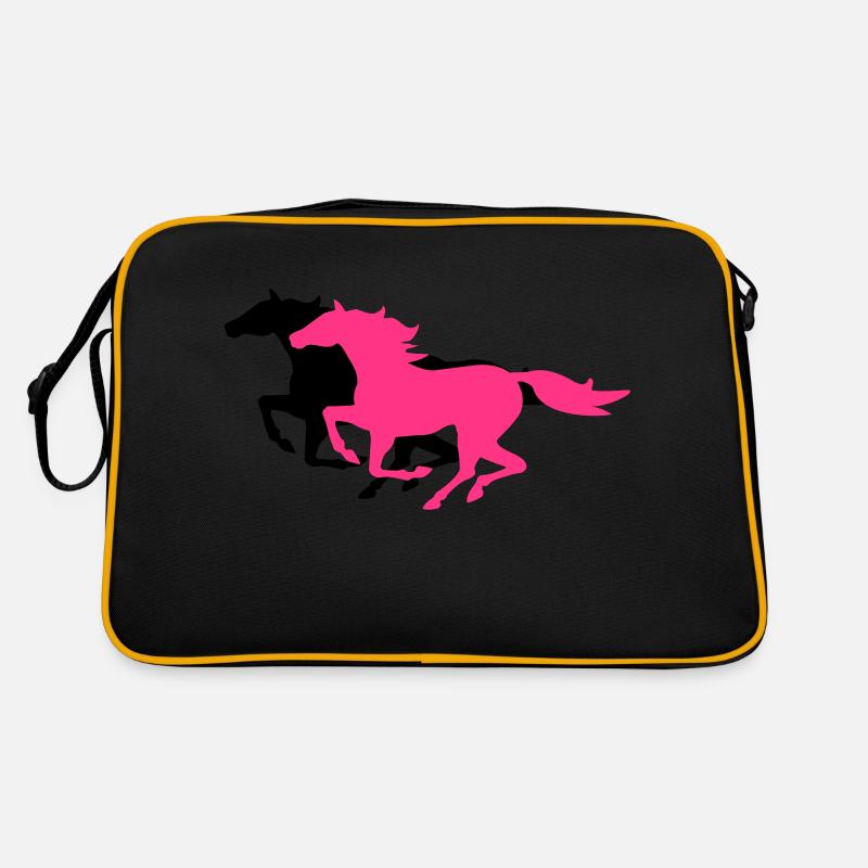 galoppierende Pferde Retro Tasche