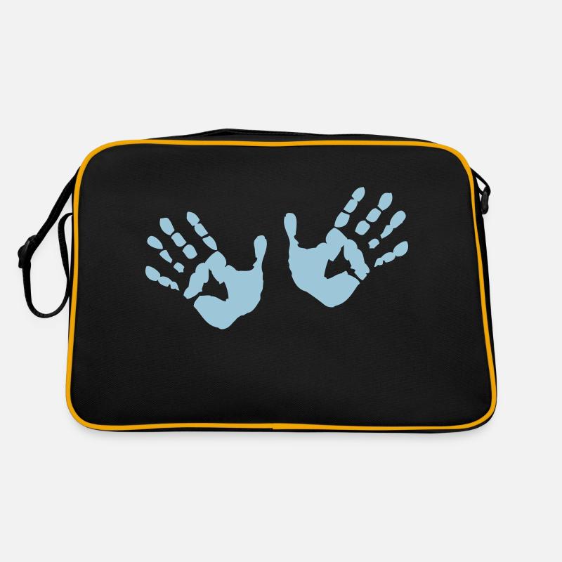 Hands - Hände - Retro Tasche - Schwarz/Gold