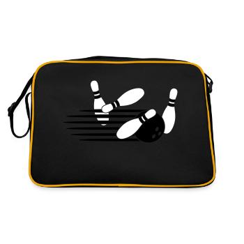 Fast Bowling Throw - Retro Tasche - Schwarz/Gold - Hinten