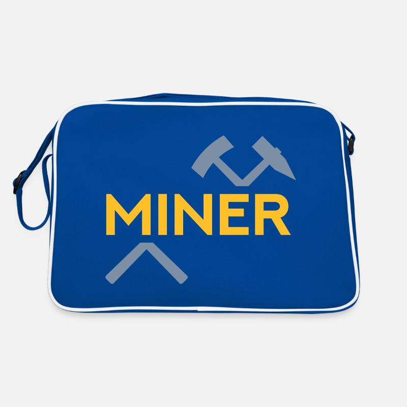 Miner (Schlägel und Eisen zerteilt) Retro Tasche