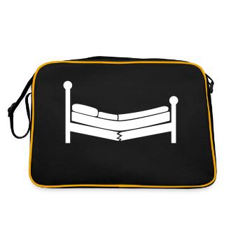 Zerstörtes Bett Clipart Logo - Retro Tasche - Schwarz/Gold - Hinten