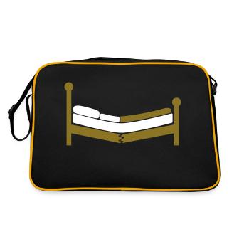 Kaputtes Bett Clipart Logo - Retro Tasche - Schwarz/Gold - Hinten